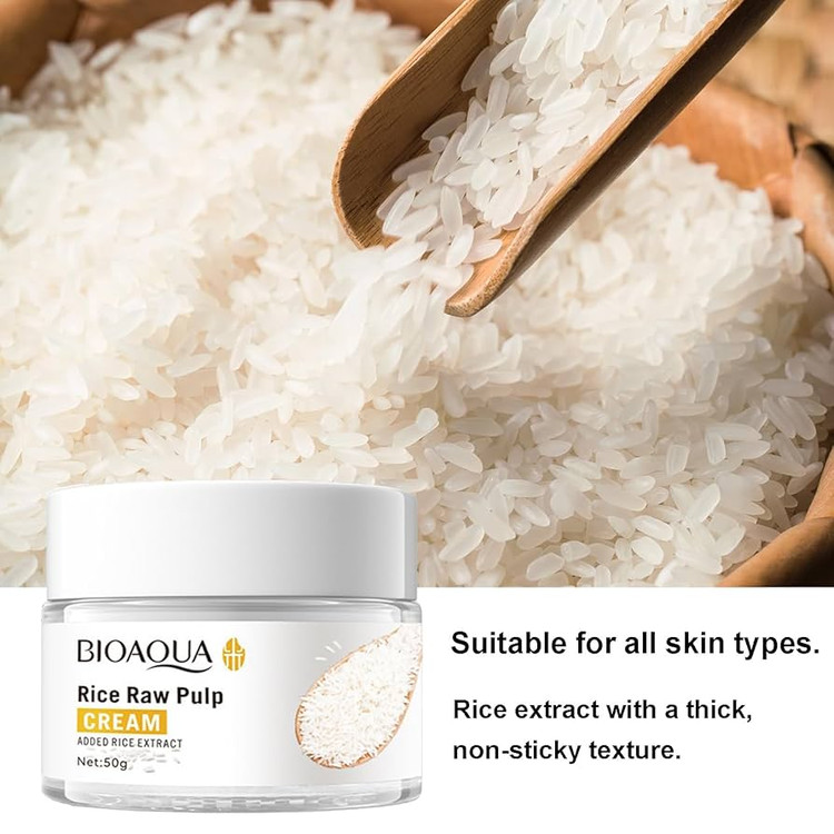 کرم آبرسان Rice Bioaqua با عصاره برنج و بافت سبک با جذب سریع