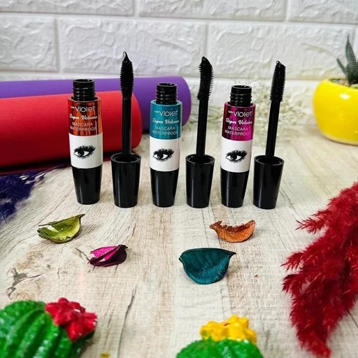 ریمل Lady Violet Super Volume ضد آب با برس حرفهای و رنگدانه مشکی
