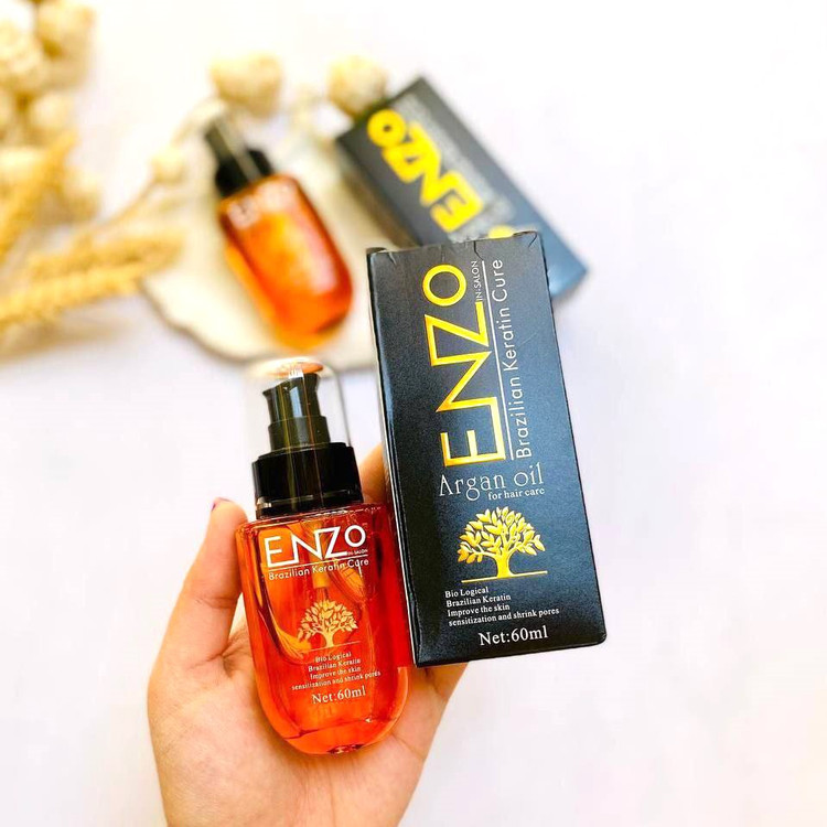 تصویر روغن آرگان مو ENZO با بافت سبک و جذب سریع بدون چربی