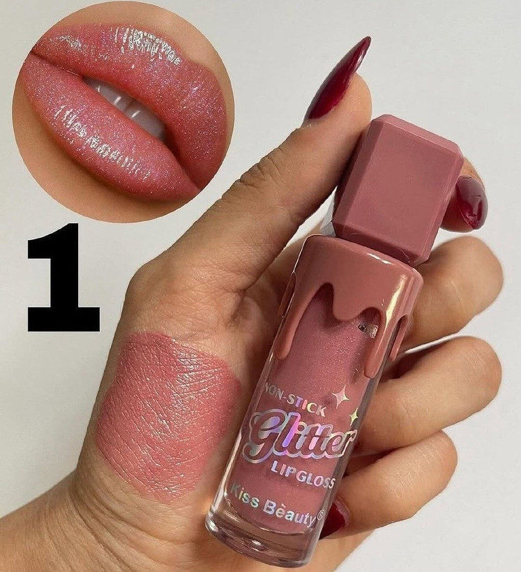 رژ لب مایع شاین Kiss Beauty Glitter Lip Gloss خاص و شیک