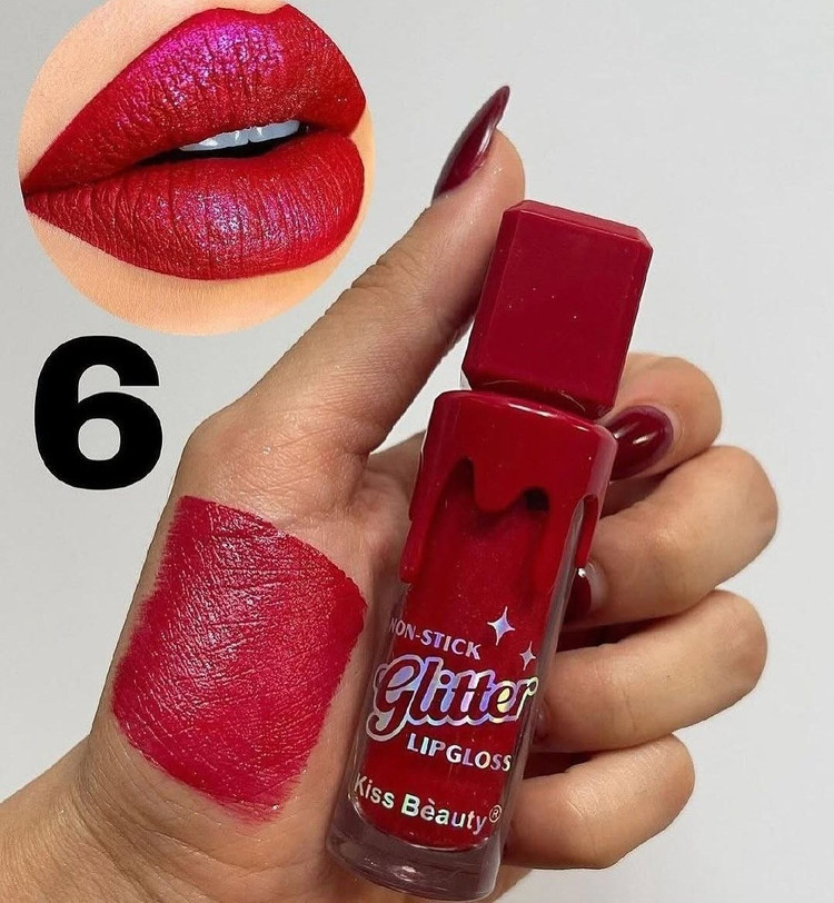 خرید رژ لب مایع شاین کیس بیوتی Kiss Beauty Glitter Lip Gloss با رنگهای متنوع
