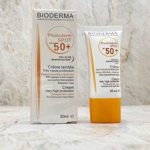 خرید کرم ضد آفتاب بیودرما فوتودرم اسپات SPF50 مناسب انواع پوست 30 میل
