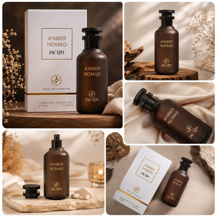تصویر ادکلن Amber Nomad برند Jaclin با بطری قهوهای مات