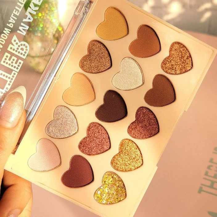 رنگهای پالت سایه چشم ۱۵ رنگ طرح قلب IMAN NOTE